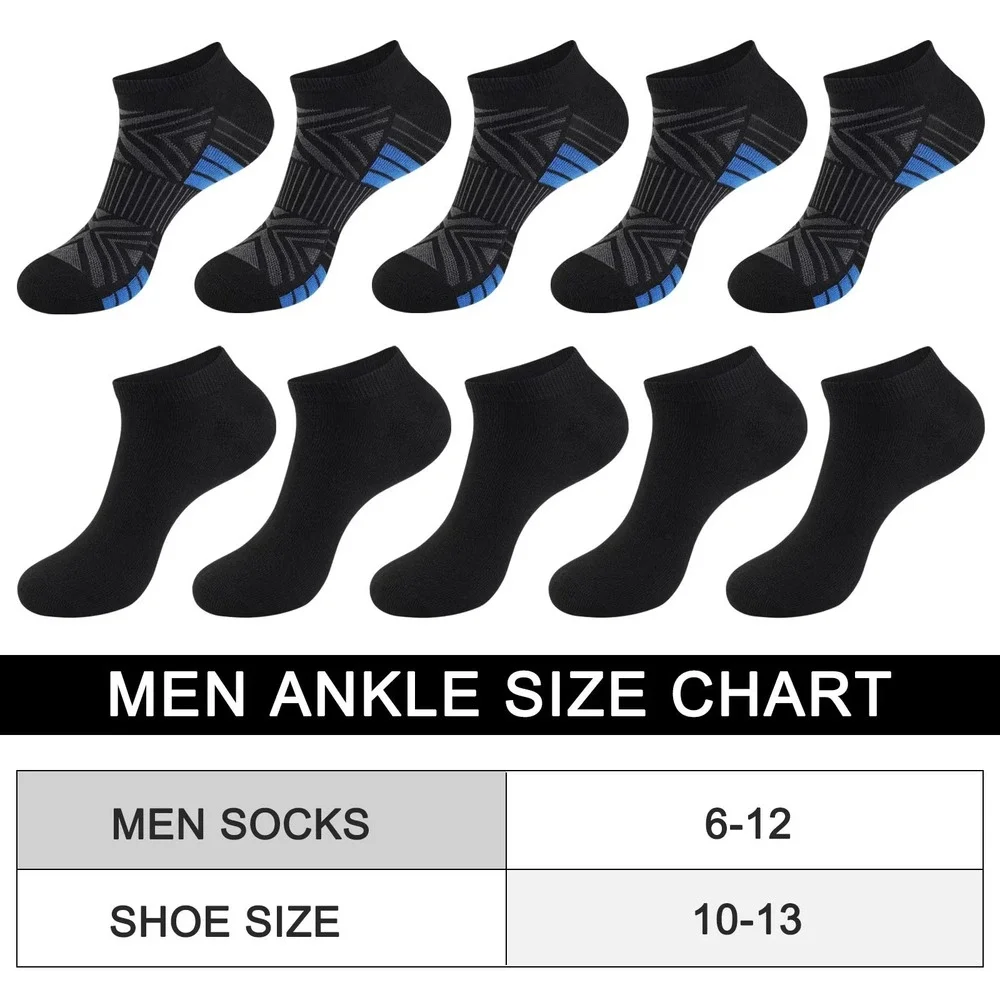 LOOIKOOS 9 Pairs Mens Ankle Socks Lightweight Athletic Sports Running Short Low